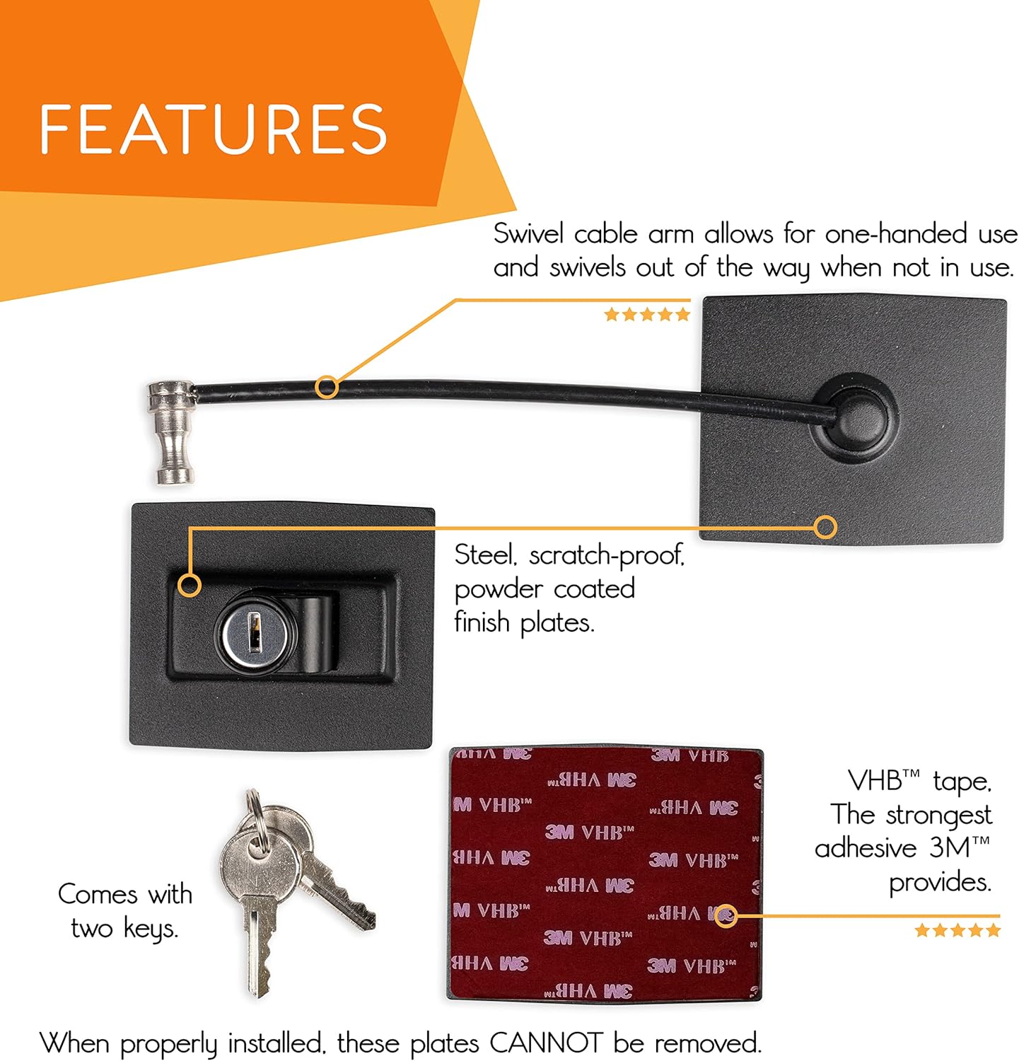 Black Guardianite Premium Refrigerator Lock with Keyed Built-in Lock - Secure Your Fridge with Ease!