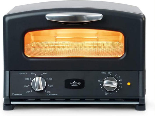 Black HeatMate Graphite Pop-Up Toaster with 7 Heat Settings, 3 Toasting Functions, and Bagel Mode