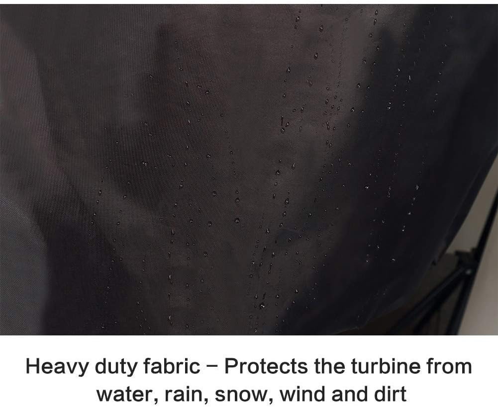 Black Heavy Duty Water Resistant Oxford Turbine Roof Vent Cover (20"x20") with Hem Drawstring