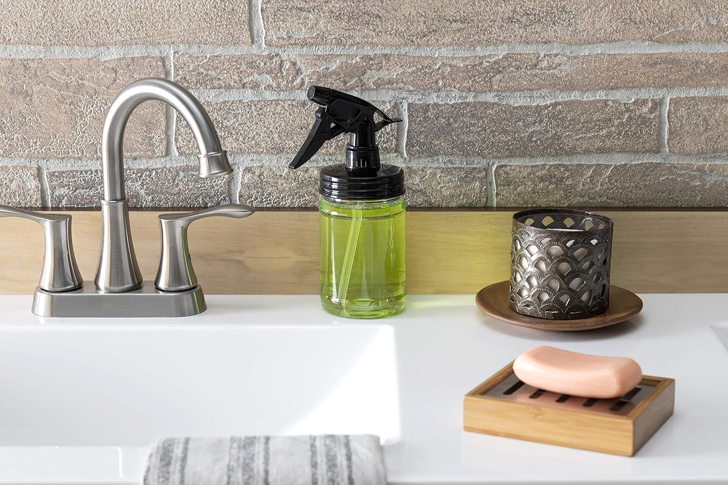 Black Mason Jar Sprayer Set with 16 oz Plastic Jars - Two Pack by Jarmazing Products