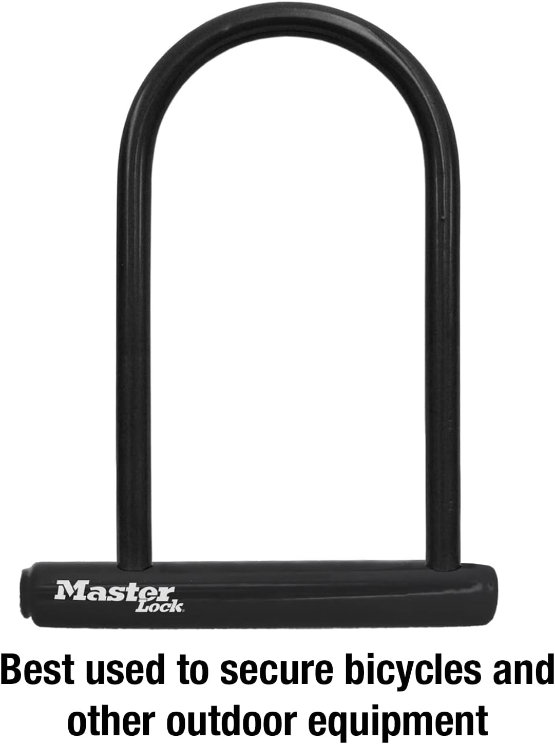 Black Master Lock Bike U-Lock with Key - Standard Size Anti-Theft Lock for Bicycles and Outdoor Equipment - WildKart