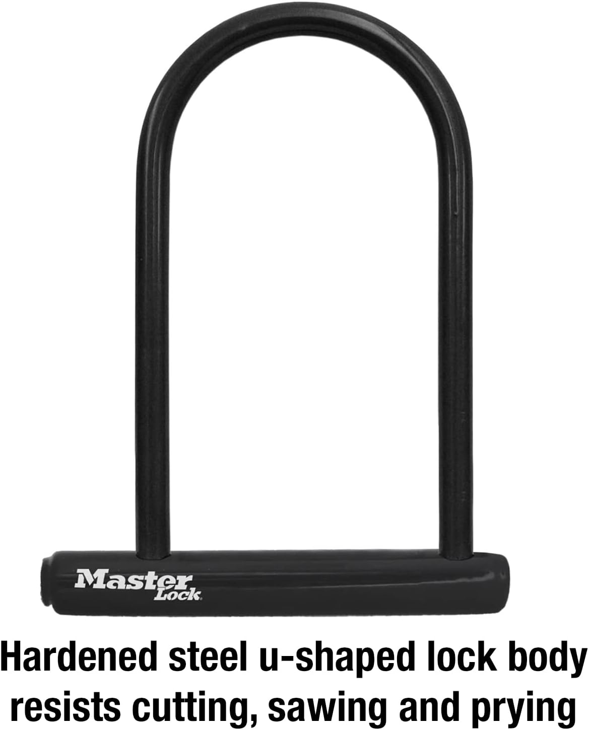 Black Master Lock Bike U-Lock with Key - Standard Size Anti-Theft Lock for Bicycles and Outdoor Equipment - WildKart
