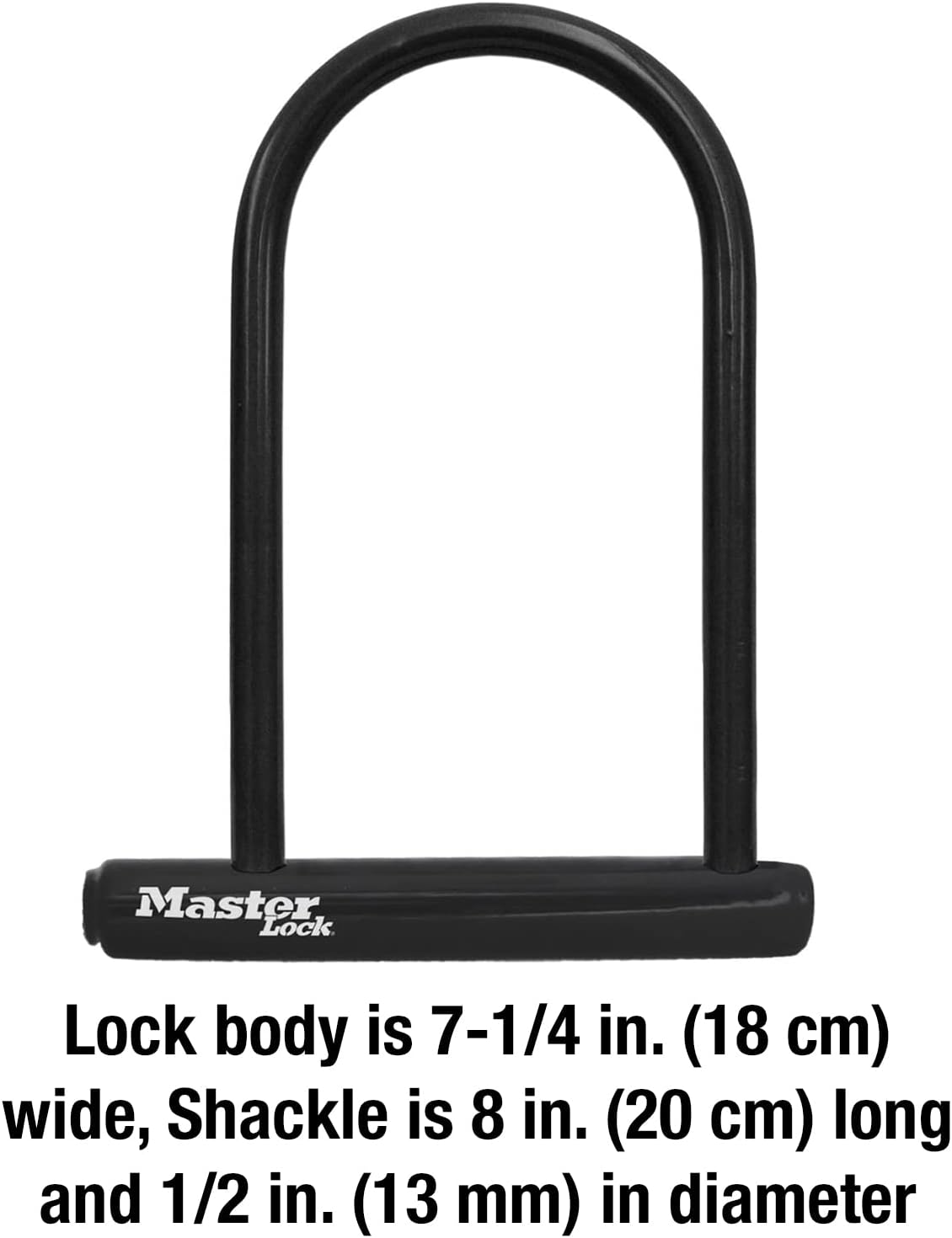 Black Master Lock Bike U-Lock with Key - Standard Size Anti-Theft Lock for Bicycles and Outdoor Equipment - WildKart