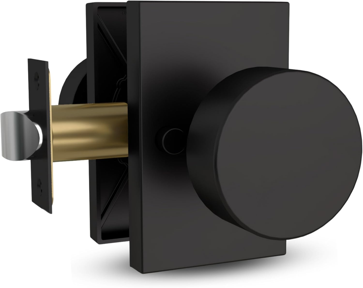 Black Matte Laura Privacy Door Knob for Hallway, Closet, Bathroom - Heavy Duty, Reversible Design - Fits Standard Doors - Screws Included