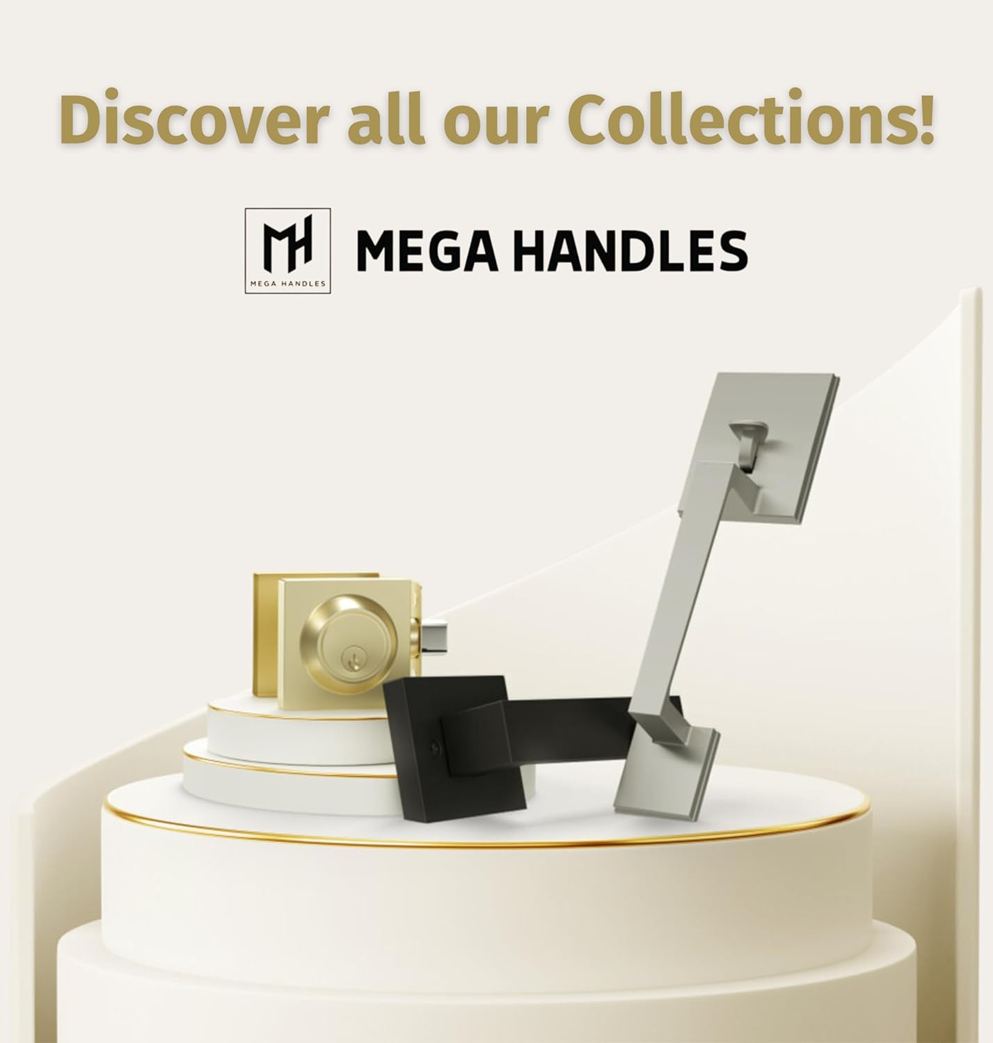 Black Matte Laura Privacy Door Knob for Hallway, Closet, Bathroom - Heavy Duty, Reversible Design - Fits Standard Doors - Screws Included