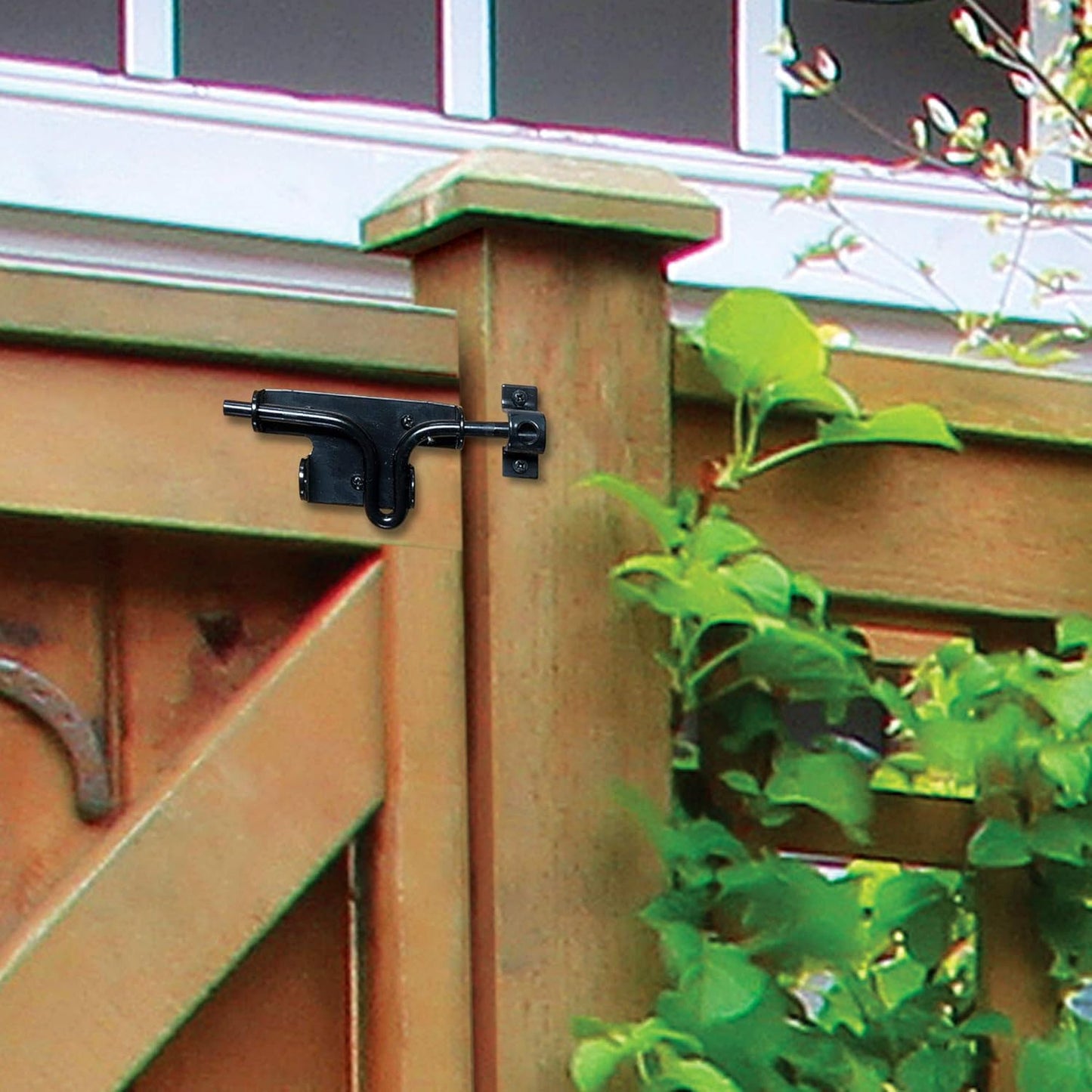 Black Nuvo Iron SBL Slide Bolt Gate Latch - Secure Your Gate with Style