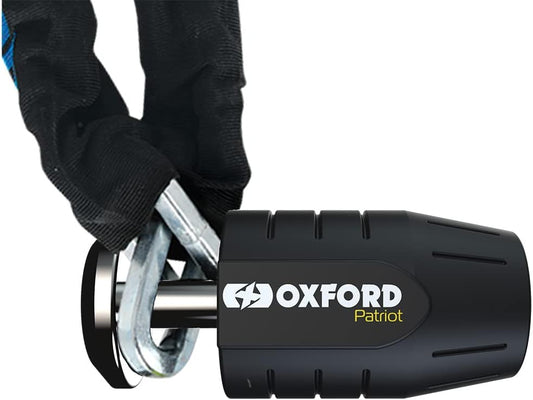 Black Oxford Patriot 14mm Padlock with BOM Technology - Heavy Duty Security Lock for Outdoor Use