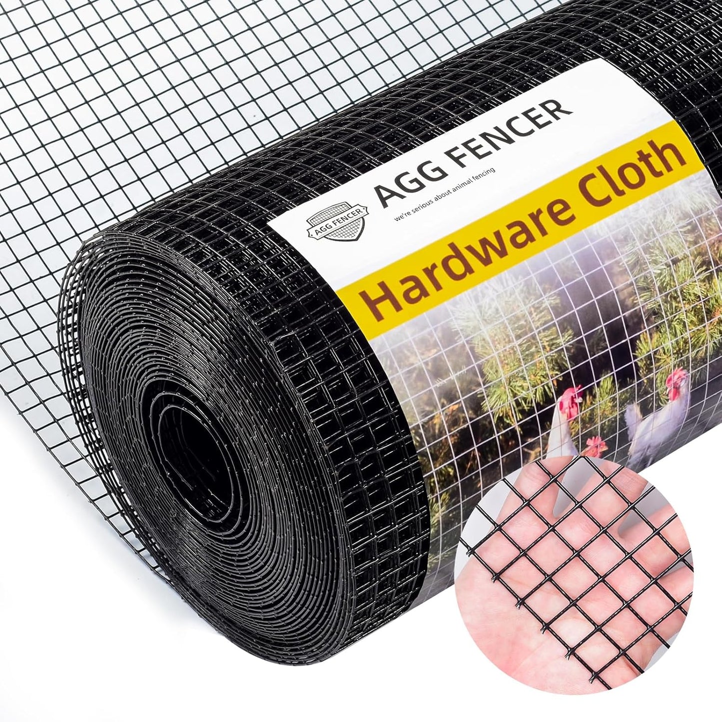 Black PVC Coated Hardware Cloth 1/2 inch Wire Mesh Fence Roll - 16in x 10ft - 19Ga Vinyl Coated Chicken Wire Fencing for Garden and Home Improvement - WildKart