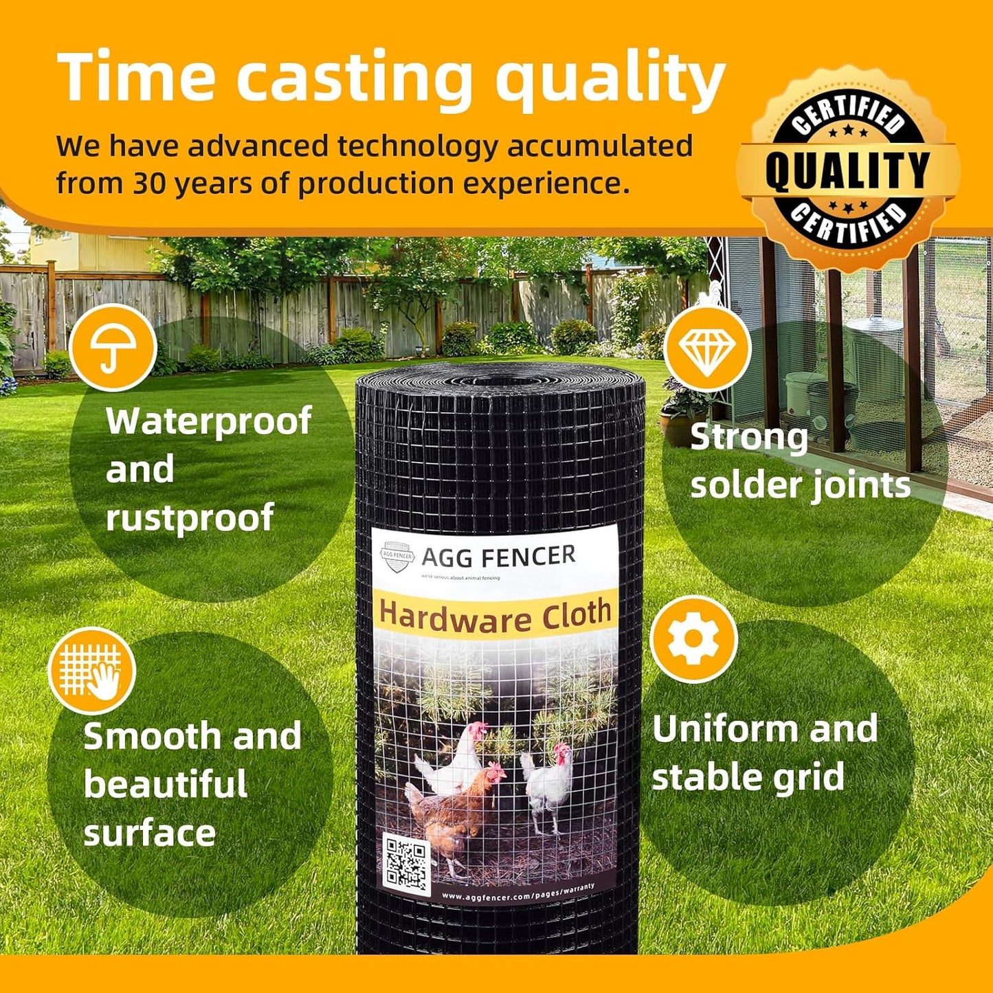 Black PVC Coated Hardware Cloth 1/2 inch Wire Mesh Fence Roll - 16in x 10ft - 19Ga Vinyl Coated Chicken Wire Fencing for Garden and Home Improvement - WildKart