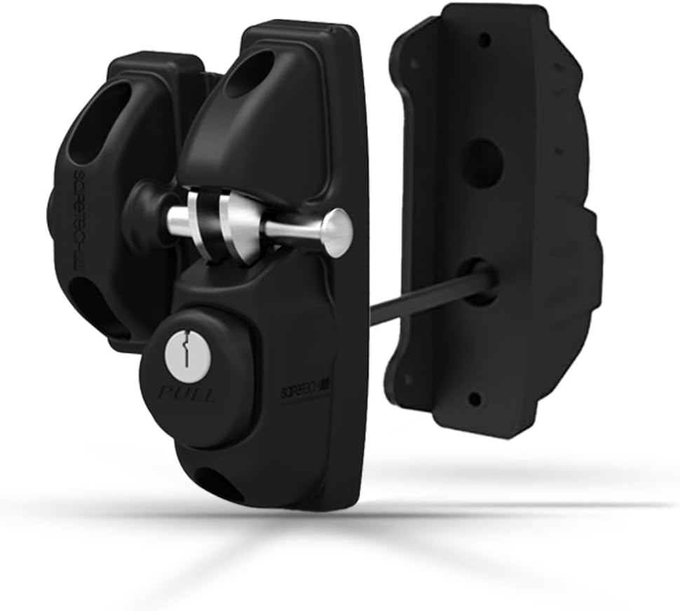 Black Safetech Hardware ViperX2 Gravity Gate Latch with Keyed Alike Two-Sided Lockable Hooks for Privacy - Ideal for Vinyl, Wood, & Aluminum Gates