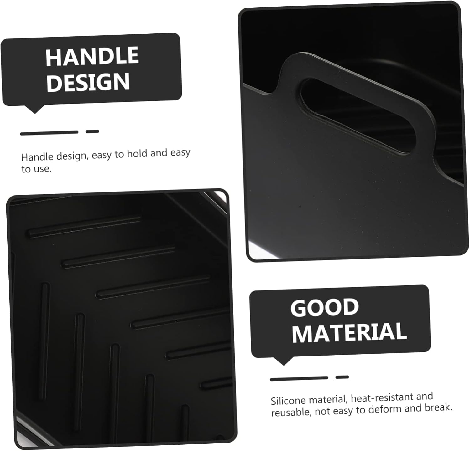 Black Silicone Mat Liner for Air Fryers, Microwaves, and Ovens - Non-Stick Baking Mat for Kitchen Cookware