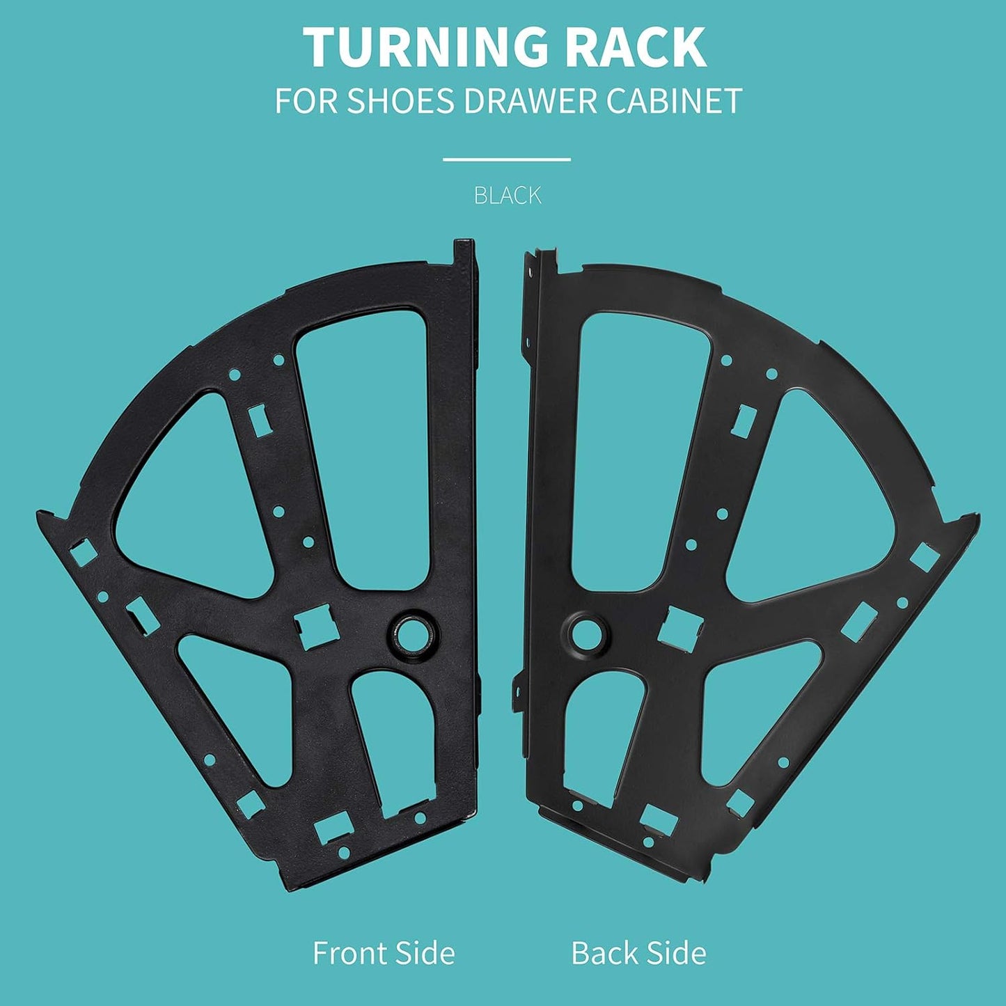 Black Stainless Steel Shoe Cabinet Hinges Flip Frames for Kitchen Living Room - 2 Layers Shoe Drawer Cabinet Replacement Fittings (1 Pair) - WildKart