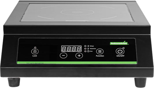 Black Steel Countertop Induction Stove - Restaurantware Kitchen Tek 1800W Cooktop with Sensor Touch, 10 Power Levels, 120V