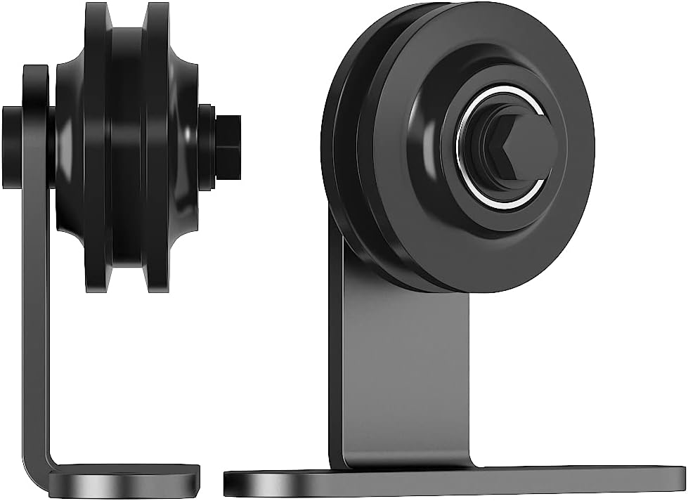 Black T Shape Roller Set for Sliding Barn Door Hardware by skysen - WildKart