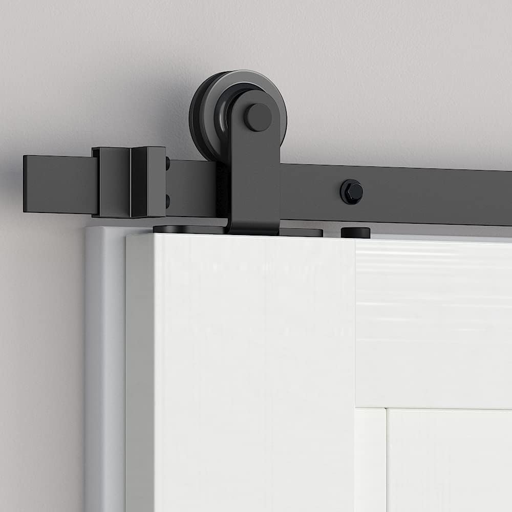 Black T Shape Roller Set for Sliding Barn Door Hardware by skysen - WildKart