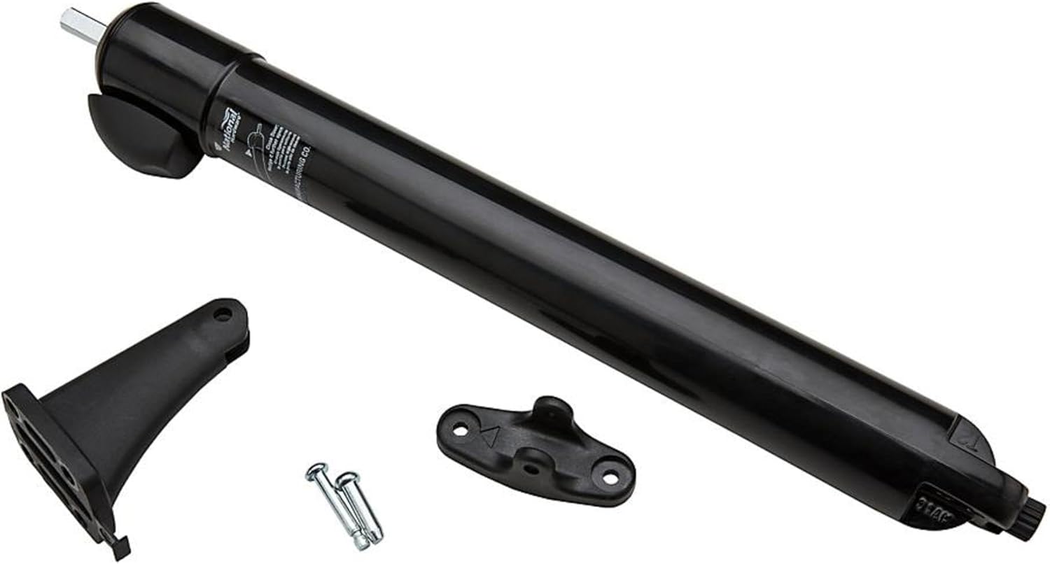 Black Touch 'n Hold Door Closer by National Hardware - V1370, 7/16"-14x36