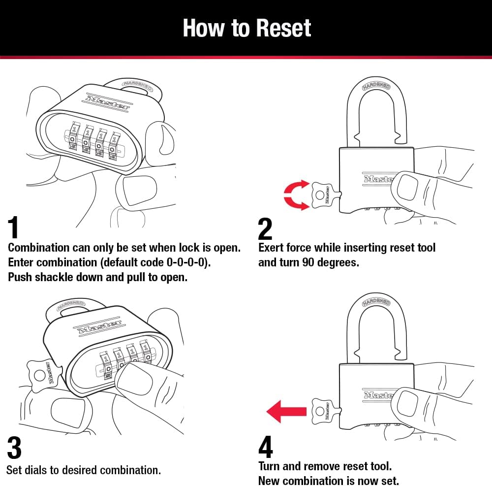 Black Weather-Resistant Combination Padlock Set for Gym Locker, Gate, Shed - 2 Pack, Indoor/Outdoor, Master Lock 178EC2 - WildKart