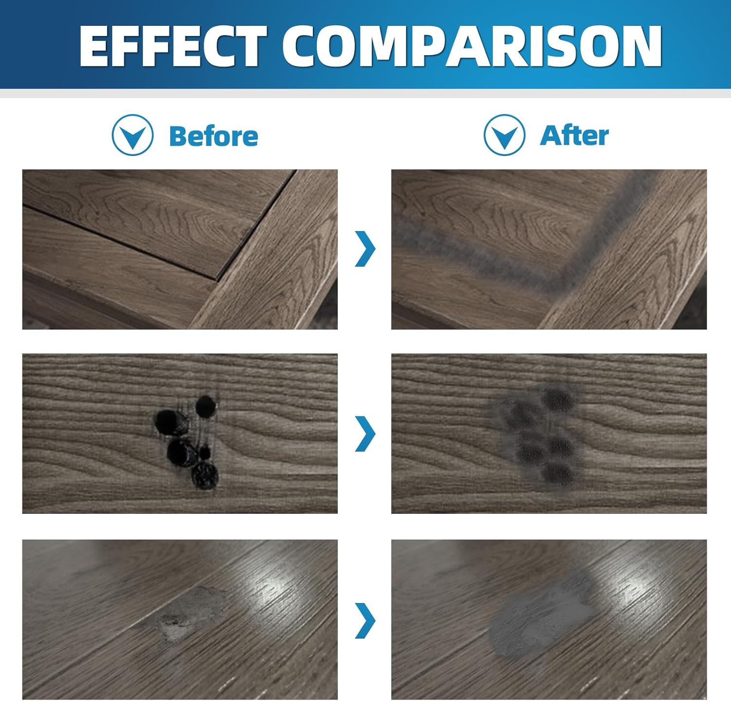 Black Wood Filler Paste Kit for Quick Wood Crack Fixes - Paintable & Stainable - 9.87 oz Wood Putty