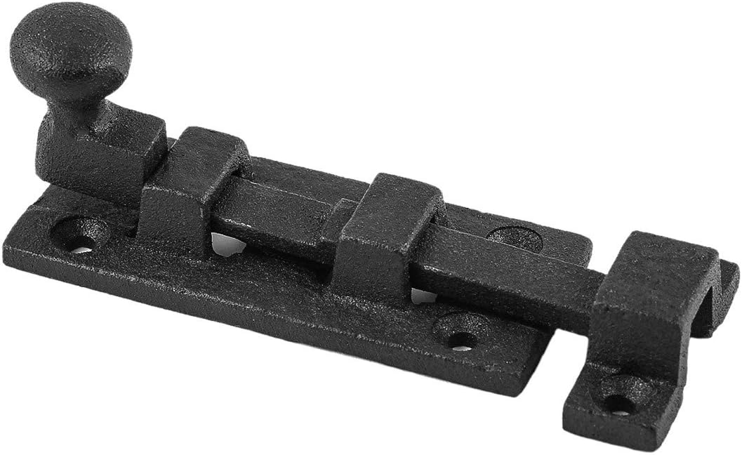 Black Wrought Iron Ball Tip Style Slide Bolt Latch 3.5" with Mounting Hardware by Renovators Supply Manufacturing