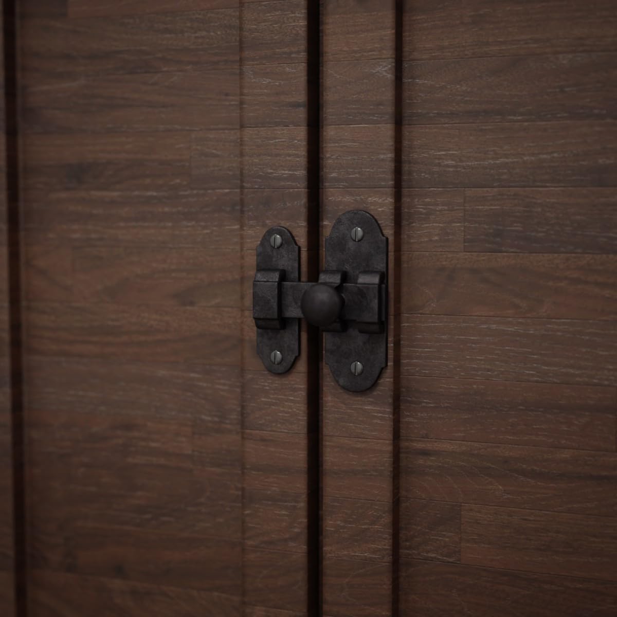 Black Wrought Iron Slide Bolt Door Latch 3.25" X 1.25" - Small Metal Sliding Latch for Windows & Cabinet Doors - Rust Resistant Lock with Hardware - By Renovators Supply Manufacturing