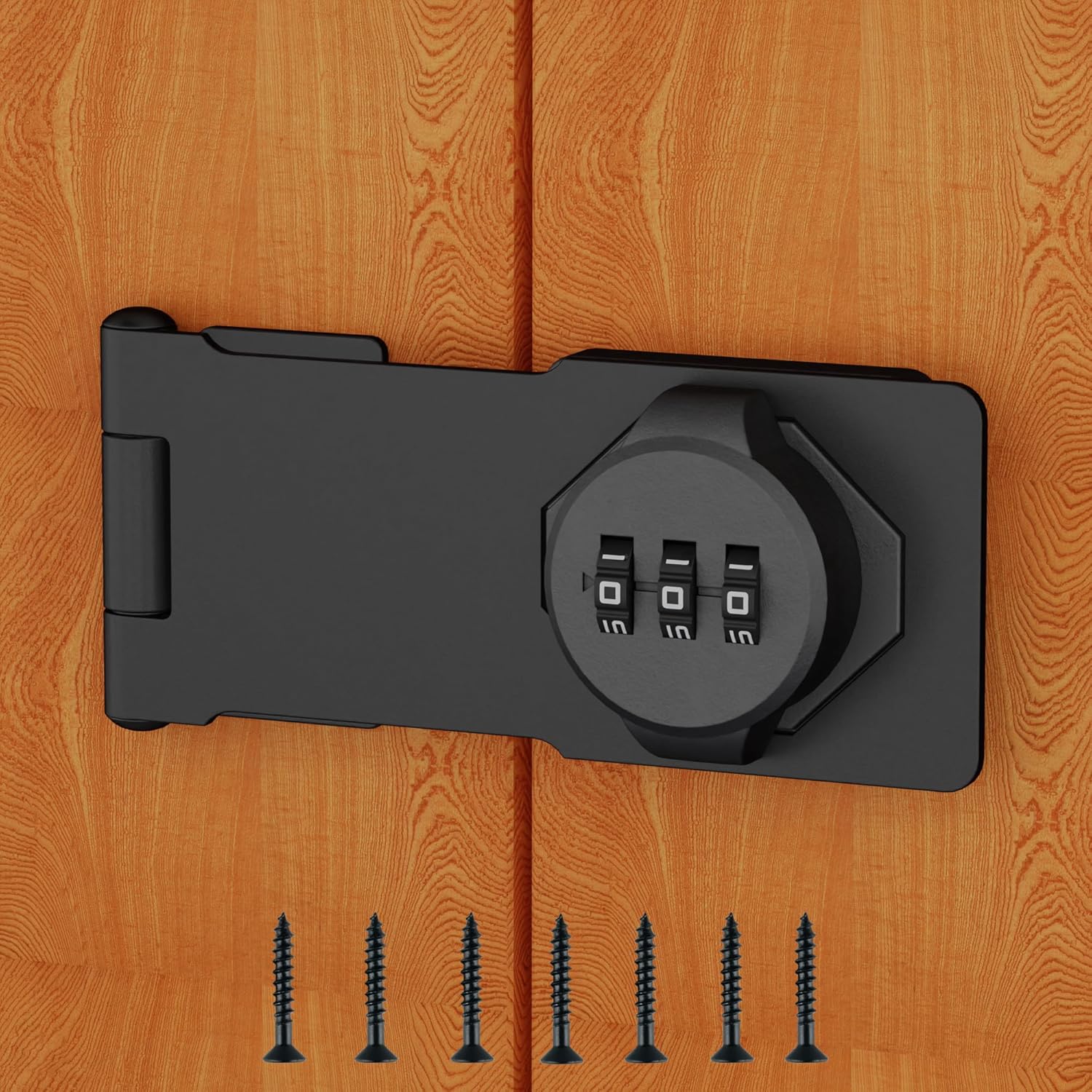Black Zinc Alloy Keyless 3-Digit Combination Lock for Cabinet Door, Easy DIY Installation, Versatile Applications