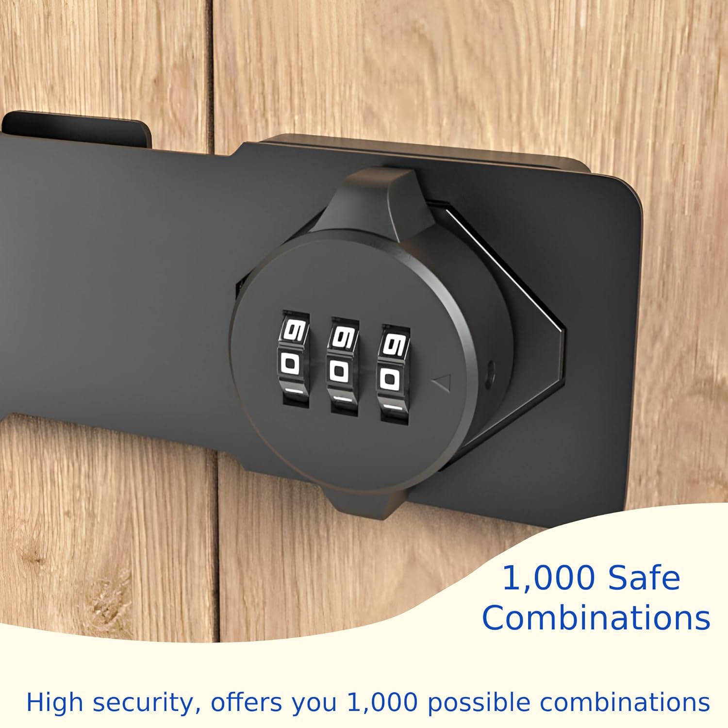 Black Zinc Alloy Keyless 3-Digit Combination Lock for Cabinet Door, Easy DIY Installation, Versatile Applications