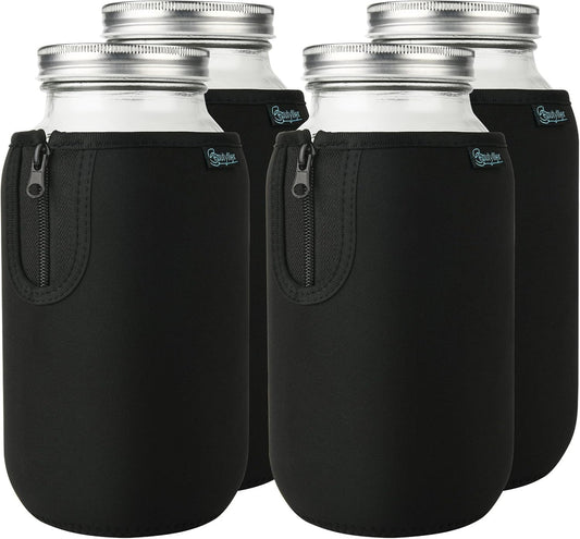 Blackout Sleeve for Beautyflier Wide Mouth Mason Jars 64oz - 4 Pack