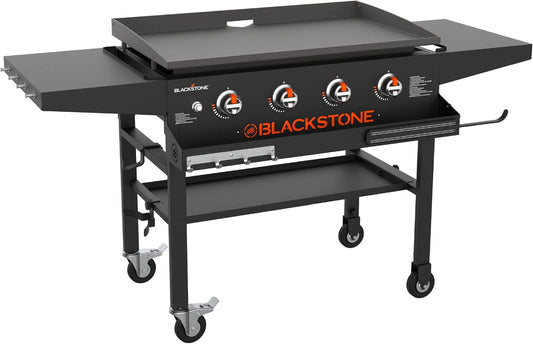 Blackstone 1984 Original 36" Flat Top Griddle Grill with Front Shelf, Side Shelf, and Magnetic Strip - Heavy Duty Outdoor Cooking Station