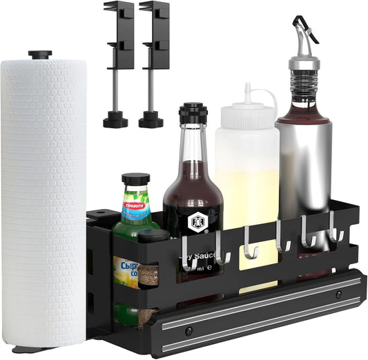 Blackstone Griddle Caddy with Magnetic Tool Holder & Paper Towel Holder - Space Saving Accessories for Blackstone Griddles - No Drilling Needed