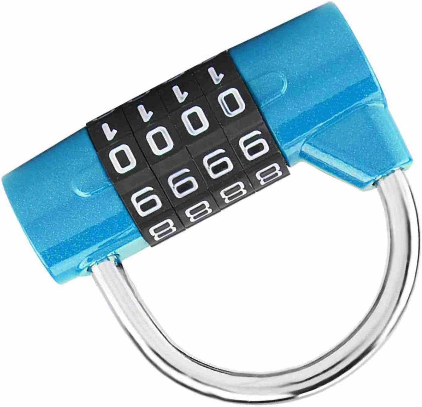 Blue 4 Dial Digit Code Padlock with Changor Security Password Lock for Luggage, Cabinets, Toolboxes, and Lockers - Prevent Theft