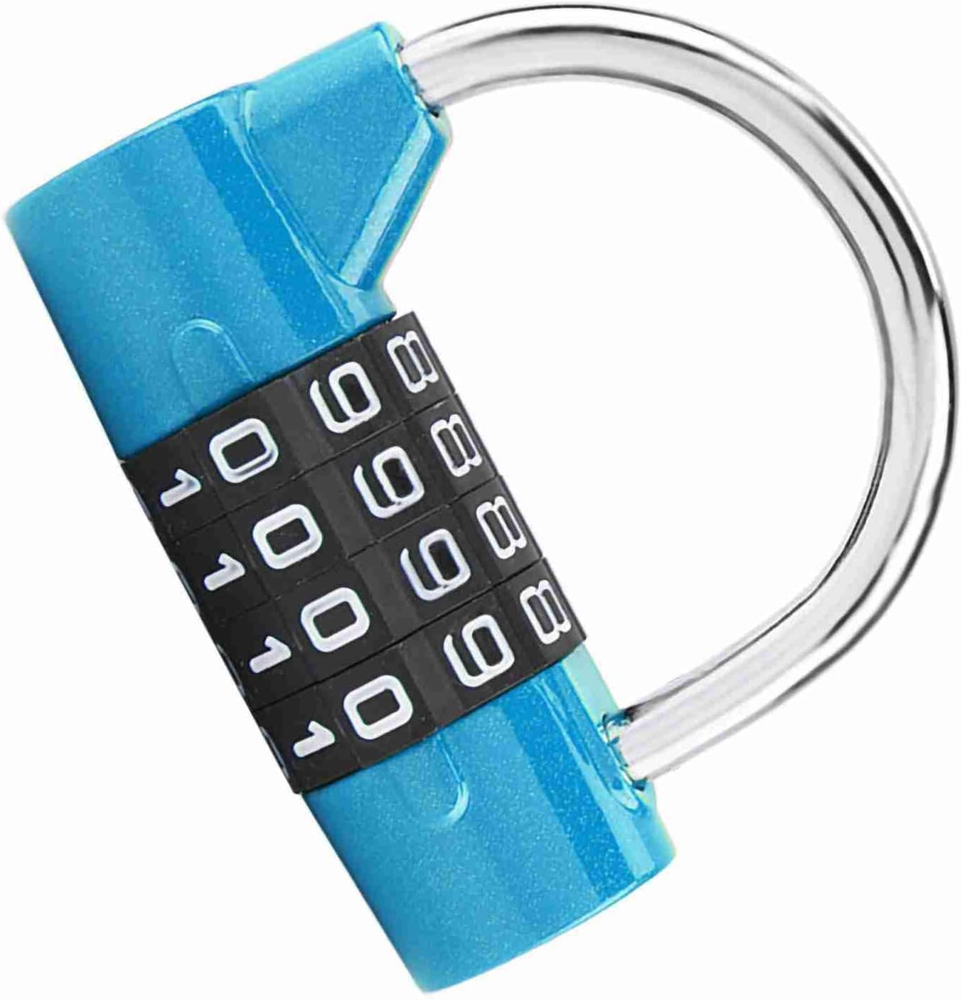 Blue 4 Dial Digit Code Padlock with Changor Security Password Lock for Luggage, Cabinets, Toolboxes, and Lockers - Prevent Theft