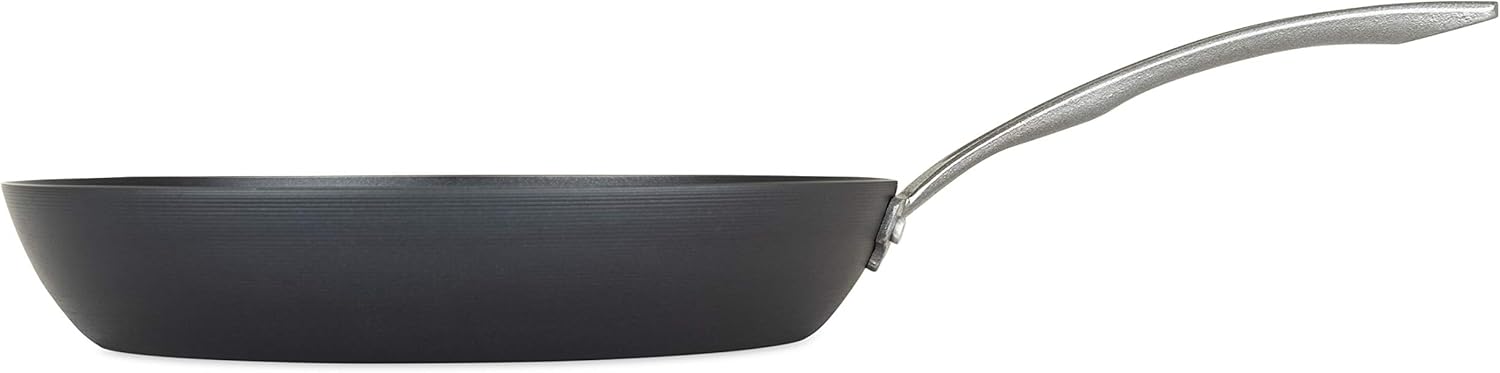 Blue Carbon Steel Viking Frying Pans Set, Non Stick Kitchen Cookware, 10 and 12 Inch Sizes, Black