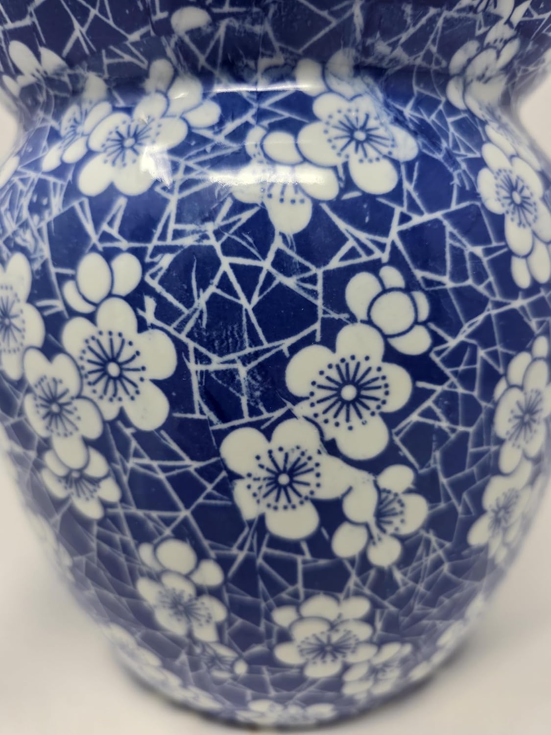Blue Cherry Blossom Jingdezhen Porcelain Pickling Jar with 2 Lids - 14.5 IN Fermenting Kimchi Crock
