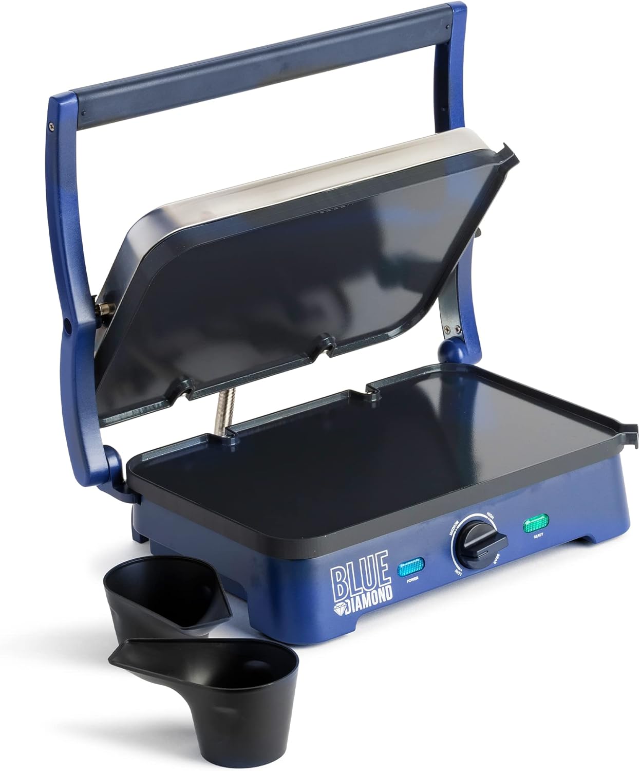 Blue Diamond Ceramic Nonstick Electric Sizzle Griddle with Removable Plates and Adjustable Temperature Control