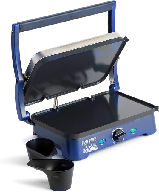 Blue Diamond Ceramic Nonstick Electric Sizzle Griddle with Removable Plates and Adjustable Temperature Control