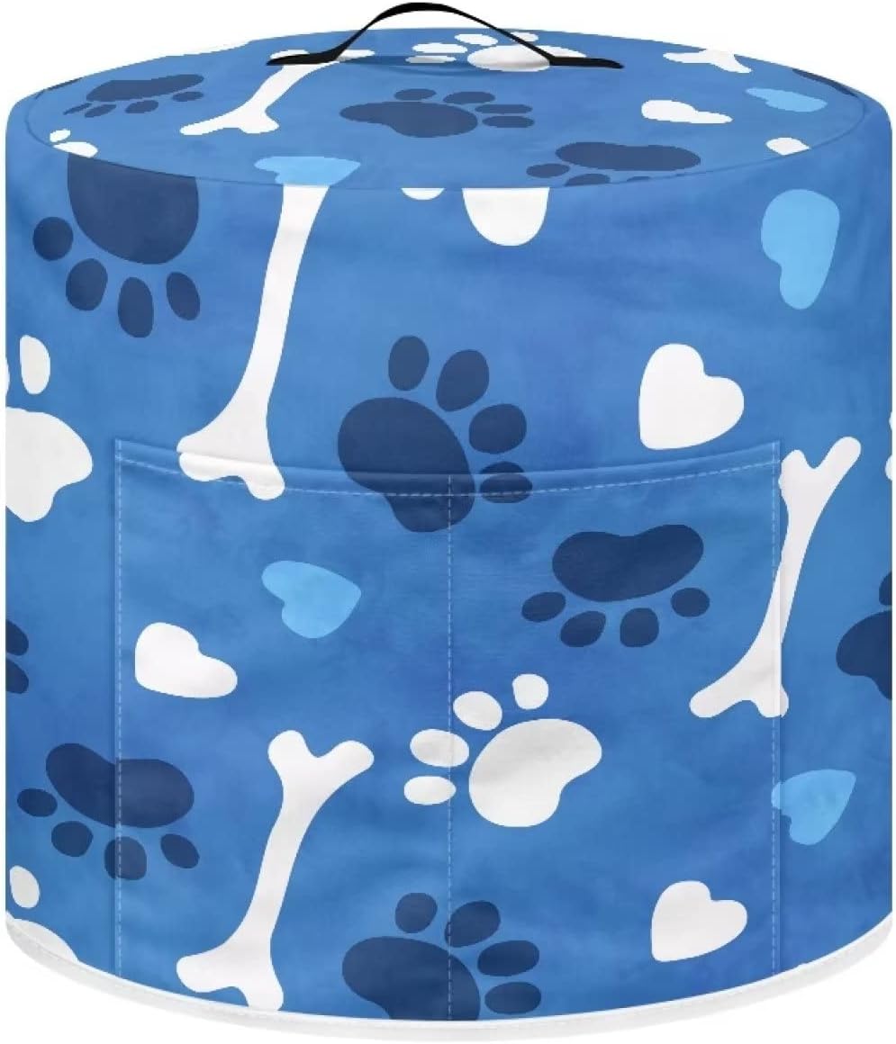 Blue Dog Paw Print Dust Cover for 6 Qt Instant Pot, Pressure Cooker & Air Fryer Cover with Pocket & Handle - Medium Size - Talayituse