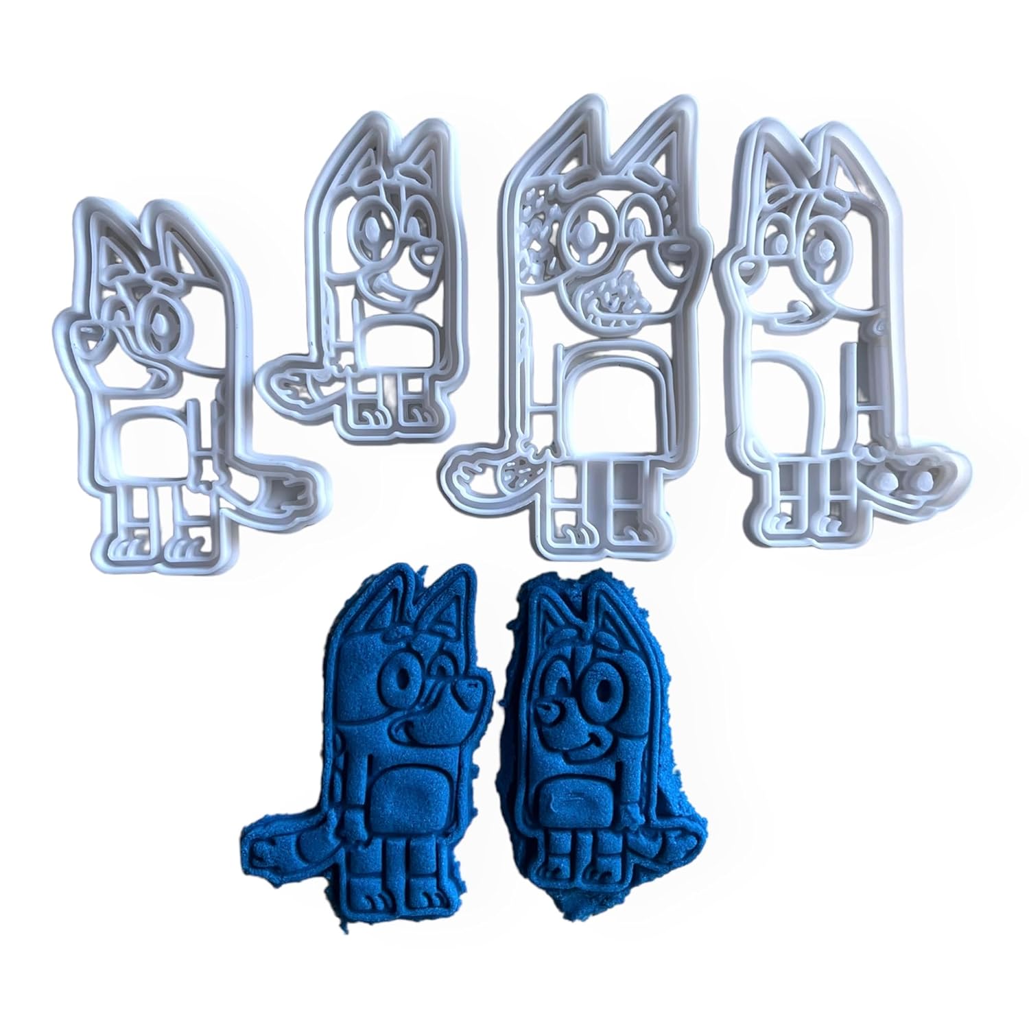 Blue Heeler Dog Family Cookie Cutter Set - 4 Unique 3D Printed Fondant Cutters, Blue Dog Birthday Gift & Party Supplies