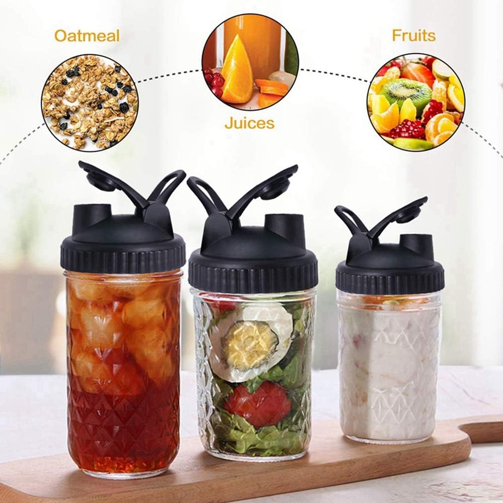 Blue Leak Proof Wide Mouth Mason Jar Lid - Recyclable Plastic Canning Cap for Home Storage