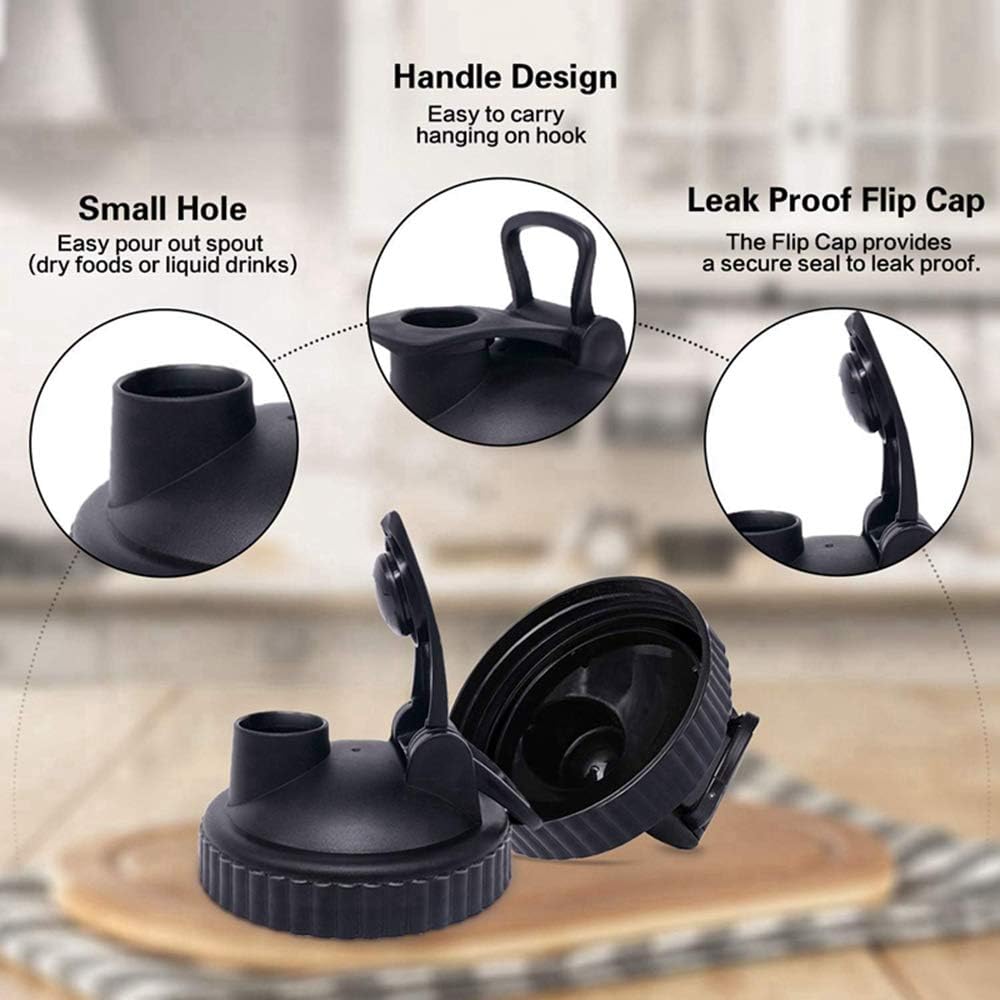 Blue Leak Proof Wide Mouth Mason Jar Lid - Recyclable Plastic Canning Cap for Home Storage
