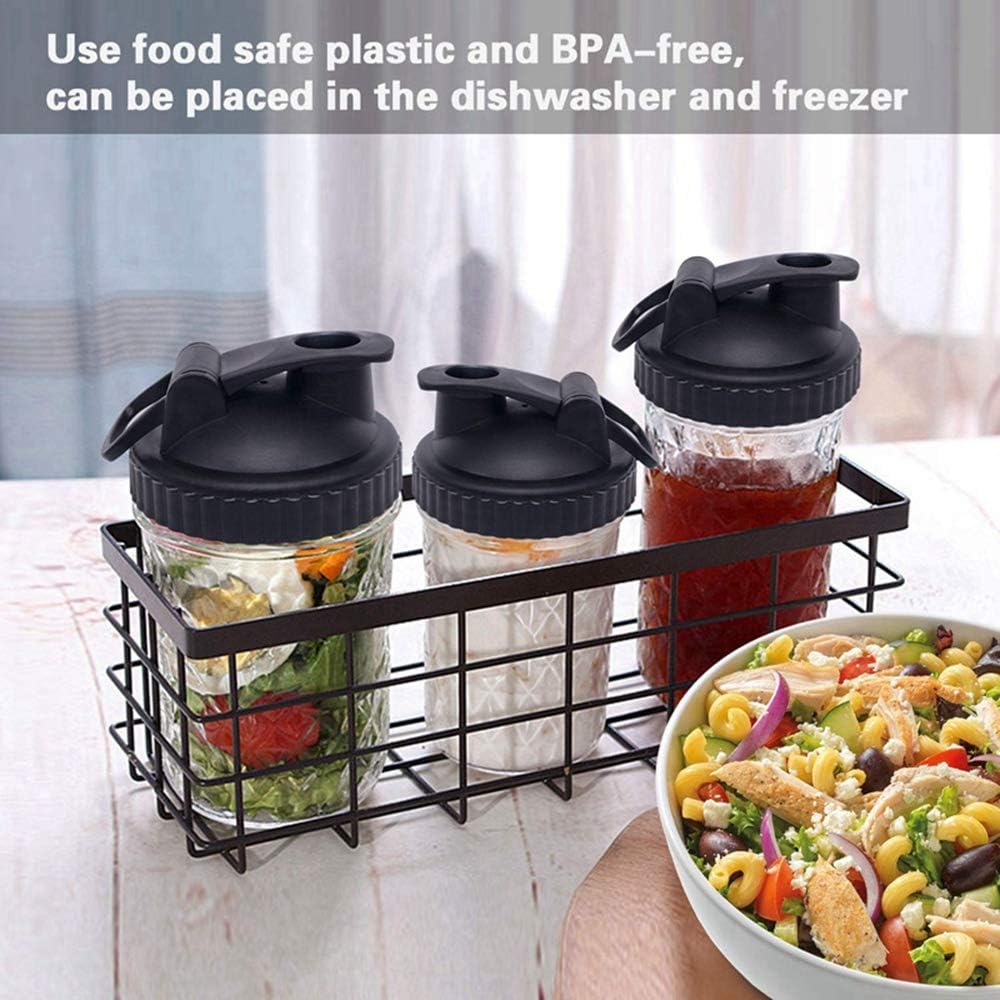 Blue Leak Proof Wide Mouth Mason Jar Lid - Recyclable Plastic Canning Cap for Home Storage
