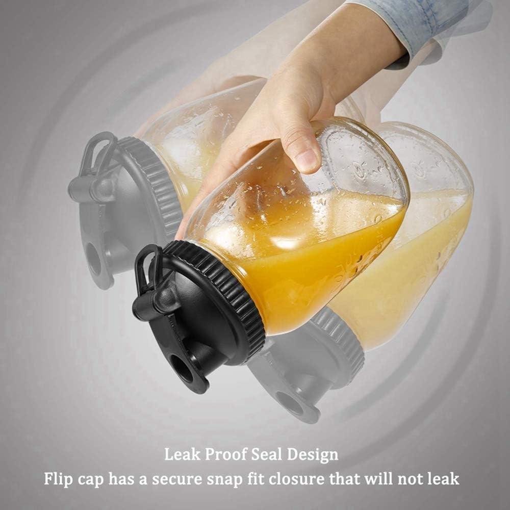 Blue Leak Proof Wide Mouth Mason Jar Lid - Recyclable Plastic Canning Cap for Home Storage