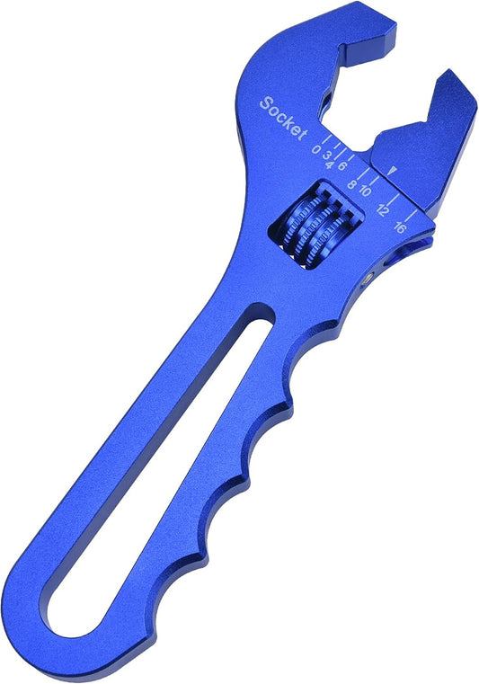 Blue Lightweight Aluminum Adjustable Wrench Spanner for EVIL ENERGY AN Hose Fitting 3AN-16AN