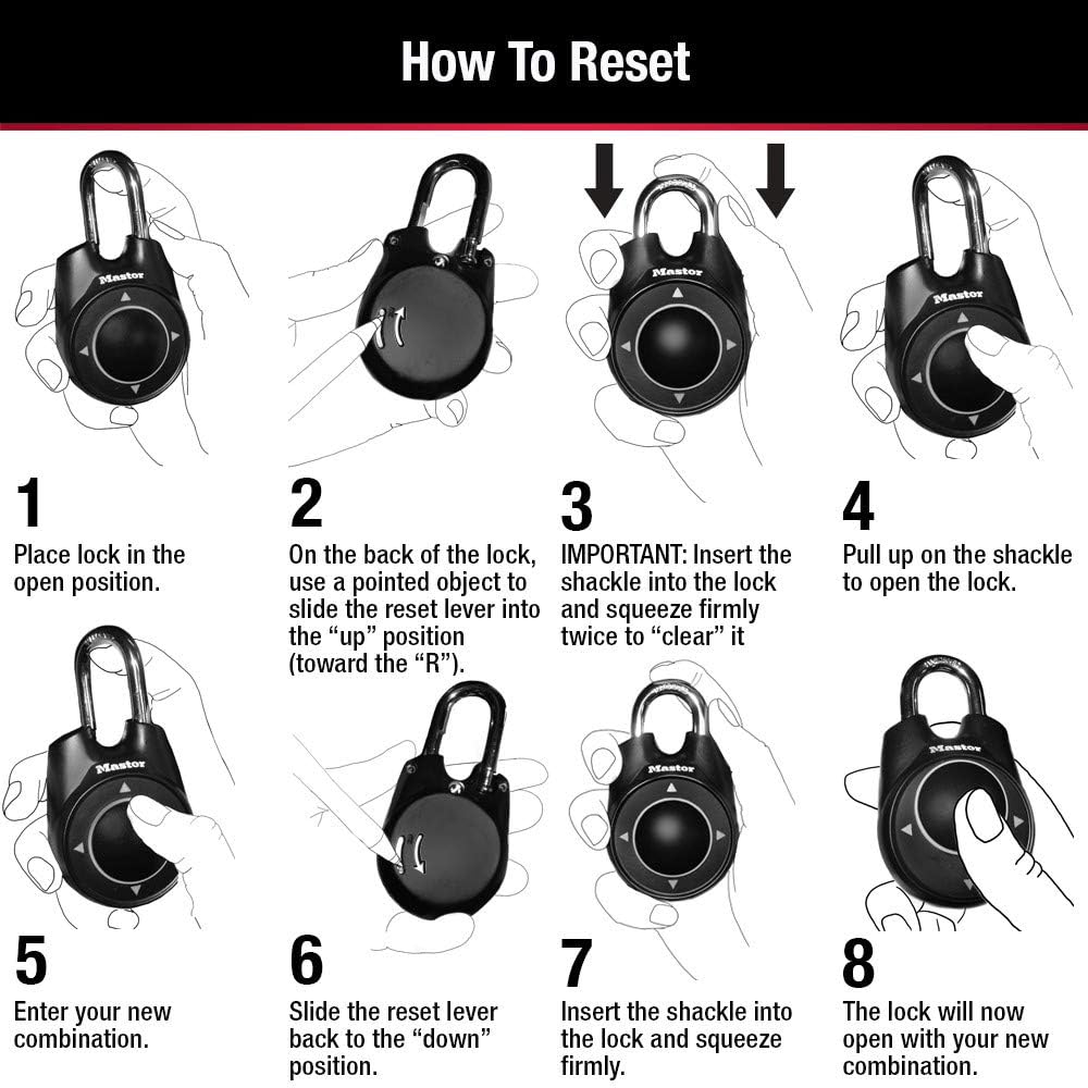 Blue Master Lock 1500iD Directional Combination Padlock - Set Your Own Code - WildKart