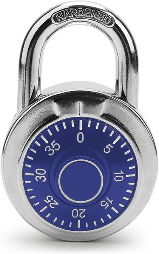 Blue PINZAN Combination Padlock for Gym and School Lockers - Mini Turntable Lock (1 Pack) - WildKart