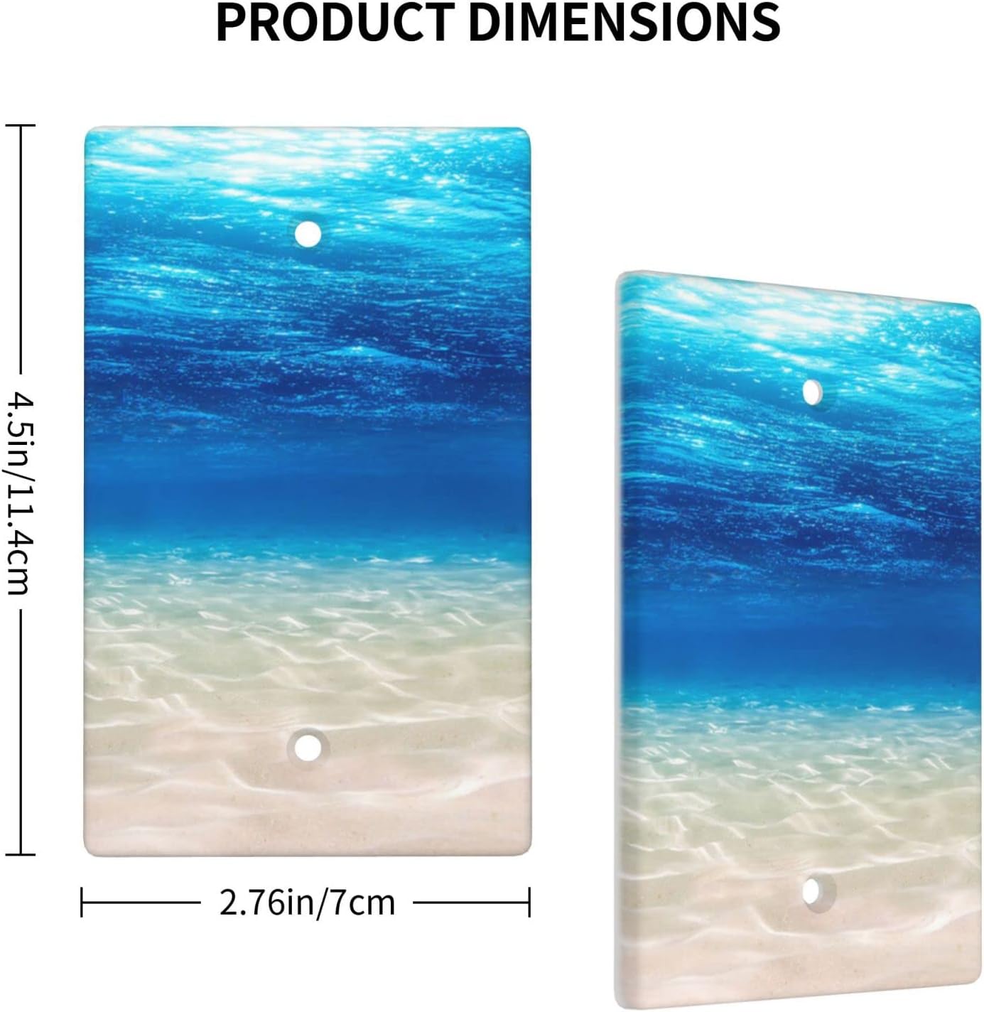 Blue Sea Decorative Wall Plate Cover for 1 Gang Switch - No Device, Lightswitch Faceplate Standard Size