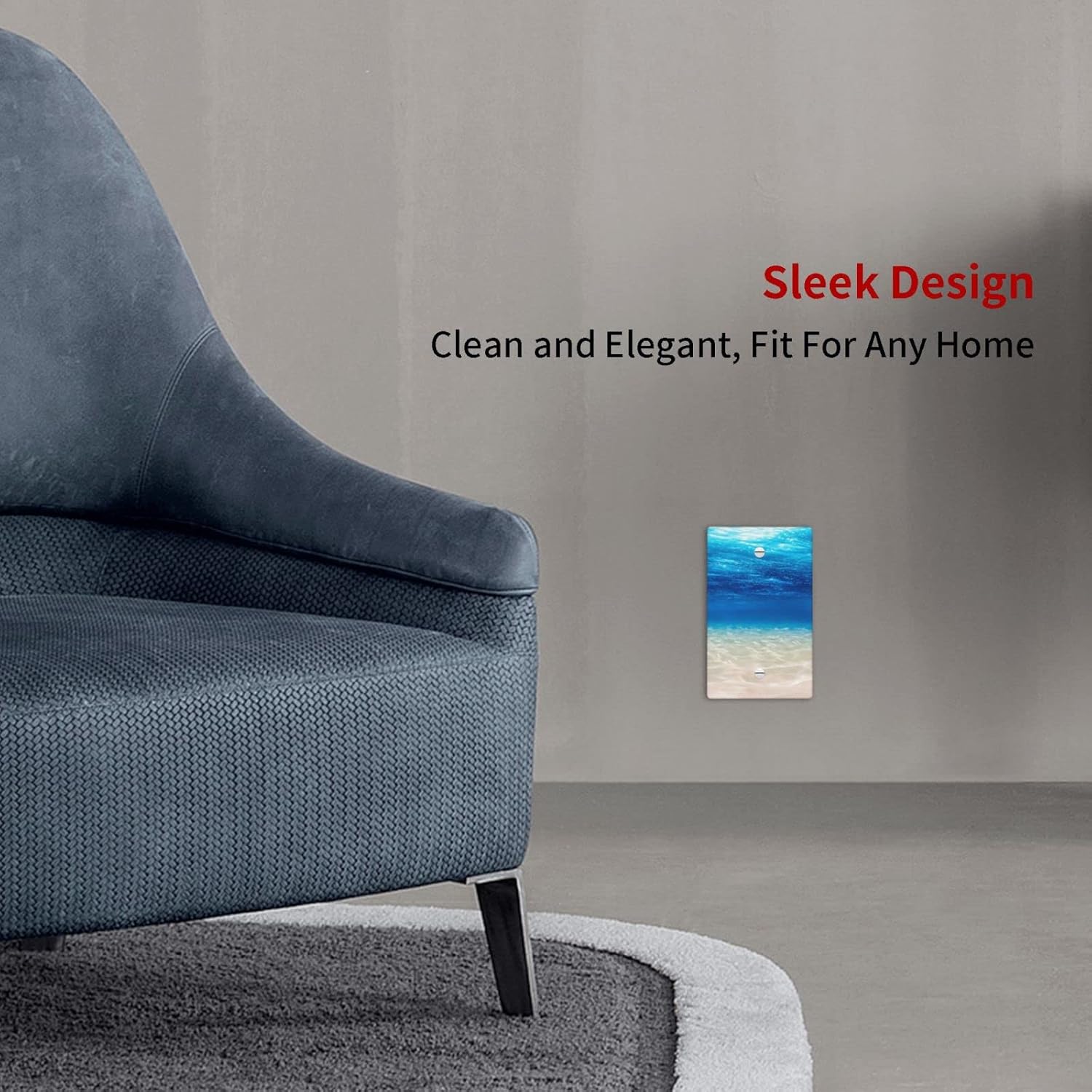 Blue Sea Decorative Wall Plate Cover for 1 Gang Switch - No Device, Lightswitch Faceplate Standard Size