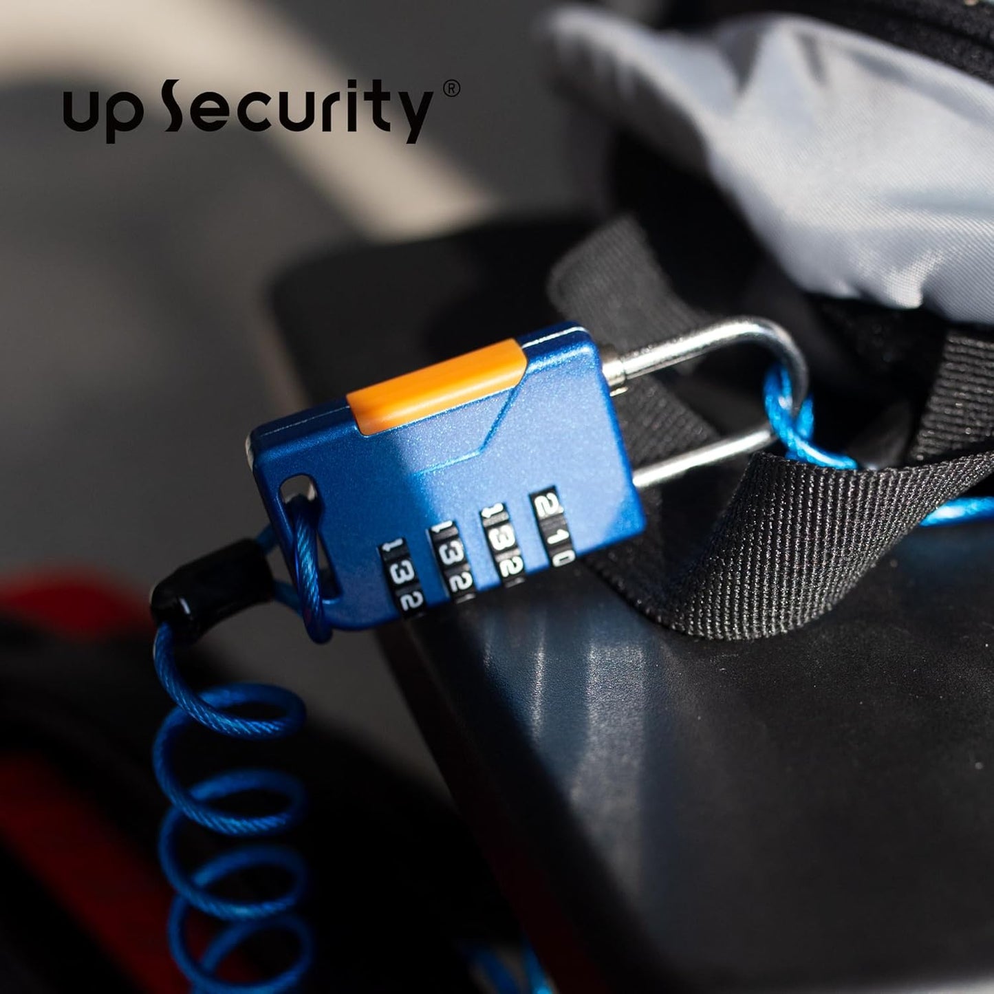Blue UP Security Retractable Cable Lock: Compact Helmet & Bike Lock with Theft Protection - Convenient Combo Bike Lock