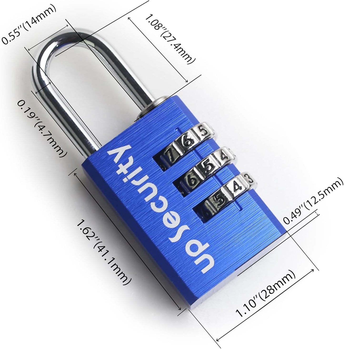 Blue Waterproof 3 Digit Small Padlock with Resettable Password for Gym Locker/Luggage/Gate/Case/Toolbox. - WildKart