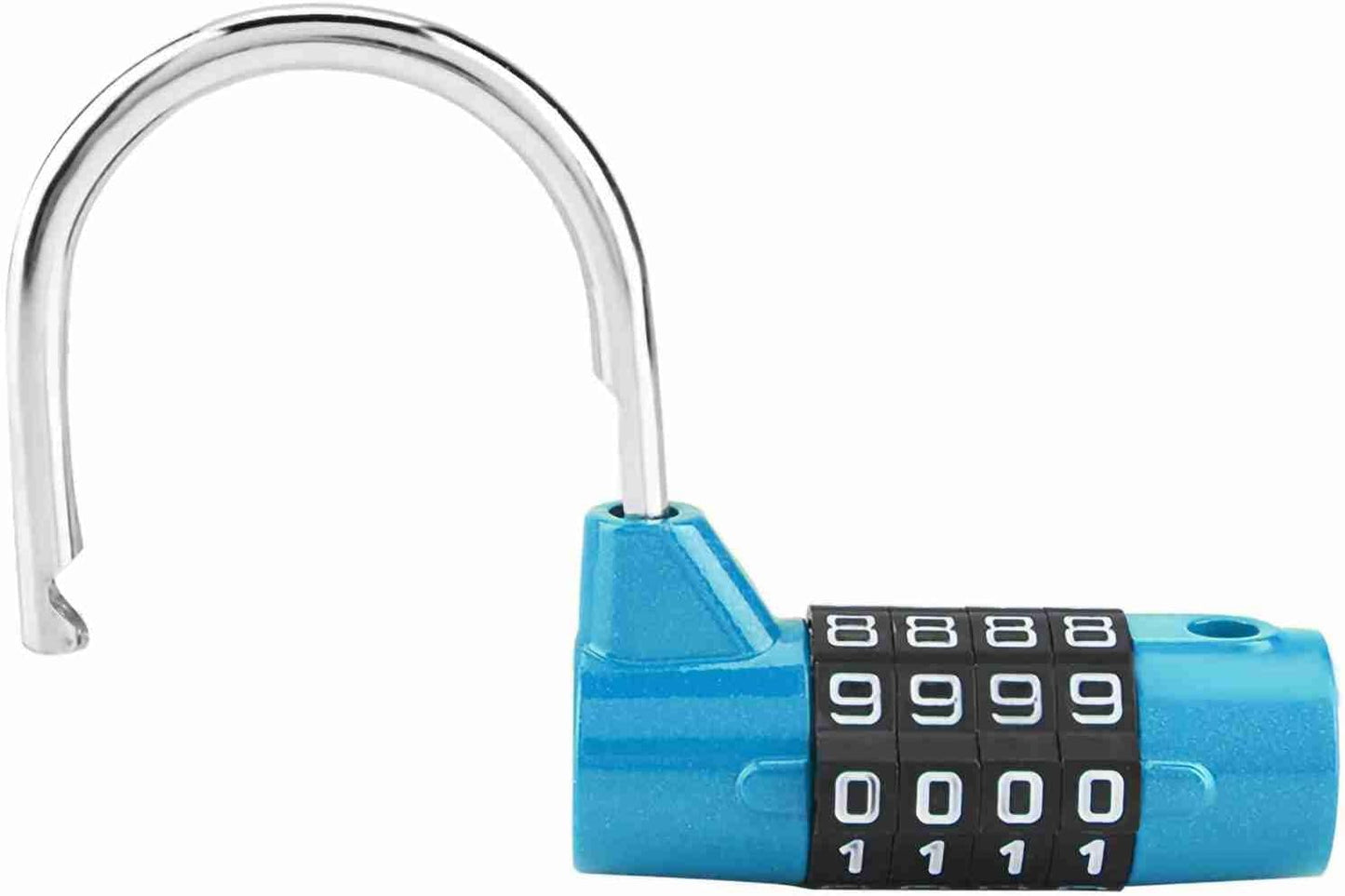 Blue WGFOIP 4 Digit Combination Lock with Big Numbers - Travel Luggage Padlock for Suitcase, Bags - Secure Code Lock