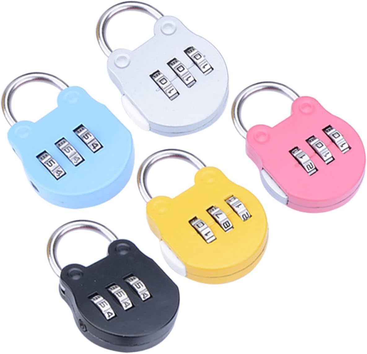 Blue Zinc Alloy 3-Digit Combination Padlock - Resettable Code Lock for Travel, Backpack, Gym, School Lockers, Luggage - Small Portable Security Password Lock for Suitcase and Bags